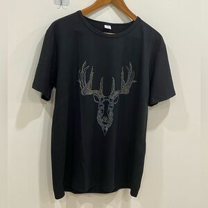 Men Womens short Sleeve T-Shirt Funny Rhinestone Shirts